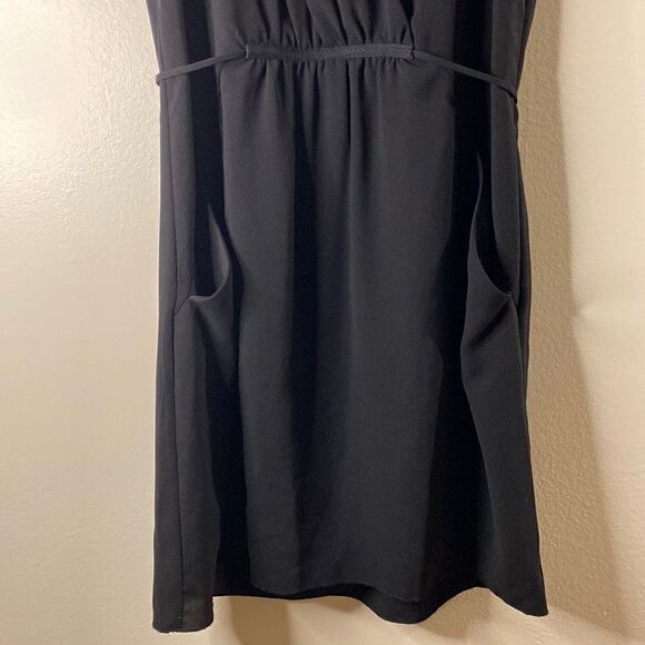 ARITZIA Wilfred Aritzia Sabine Black Midi Tie Front  Dress (Size XS) - Picture 4 of 11